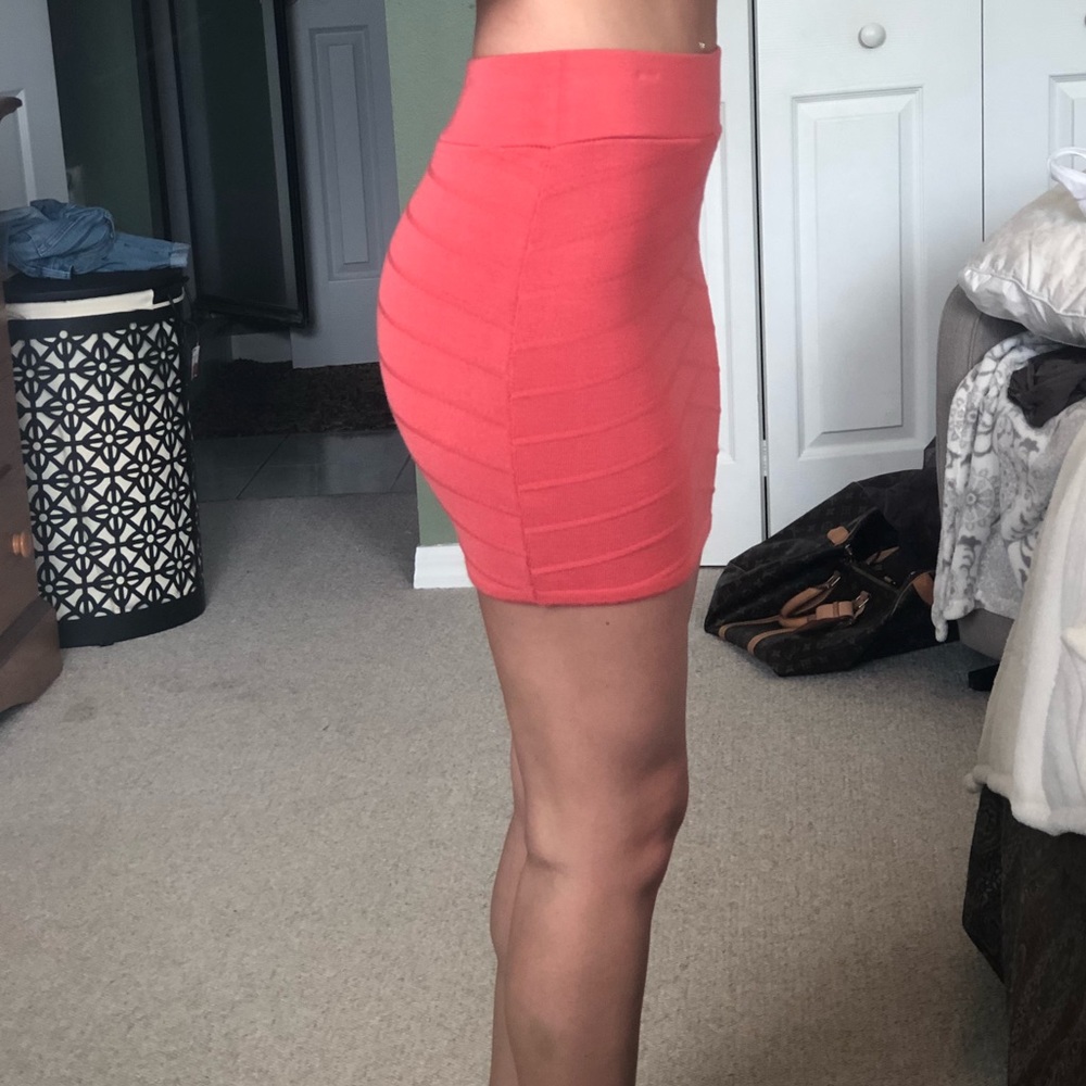 Coral Bandage Miniskirt